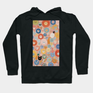 Hilma af Klint's Feline Kaleidoscope: Abstract Whimsy Hoodie